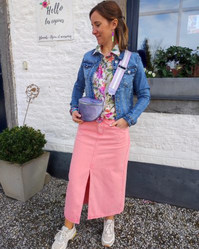 Jupe jeans rose Majolica