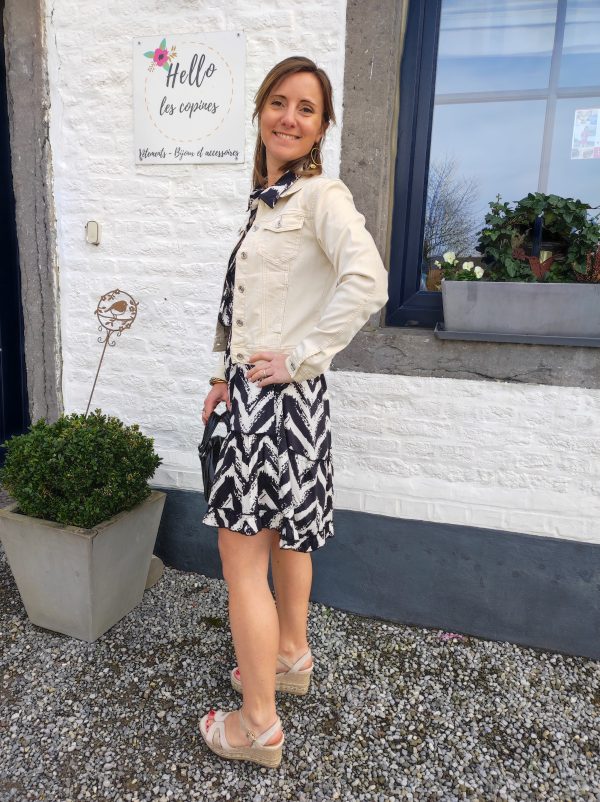 Robe Lili noir/écru – Image 4