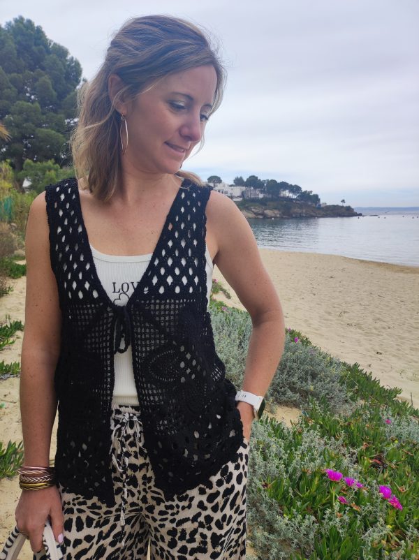 Gilet crochet noir