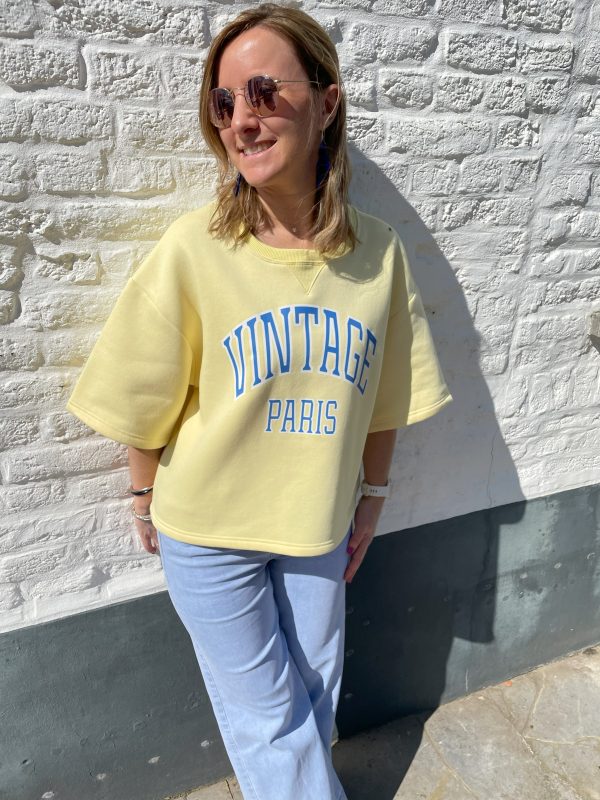 Sweat Vintage Paris jaune