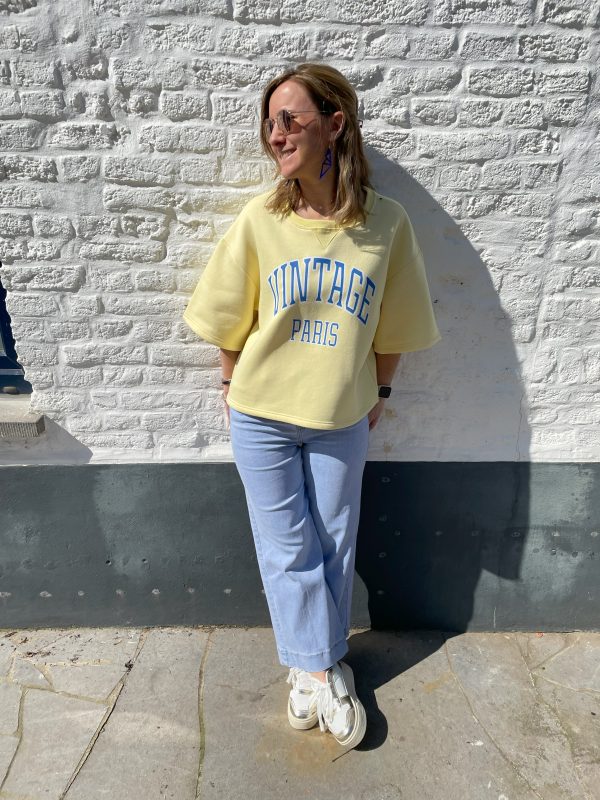 Sweat Vintage Paris jaune – Image 2