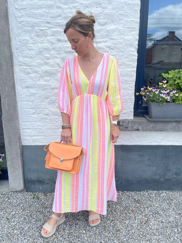 Robe Emilia geometrique blanc