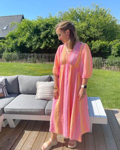 Robe Emilia geometrique rose