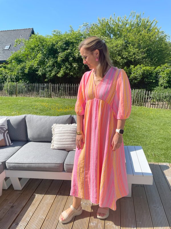 Robe Emilia geometrique rose