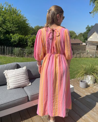 Robe Emilia geometrique rose