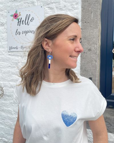 T-shirt coeur bleu