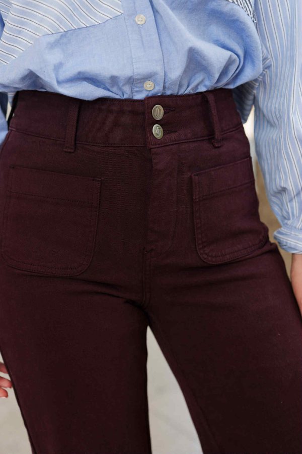 Jeans Elenette bordeaux – Image 3