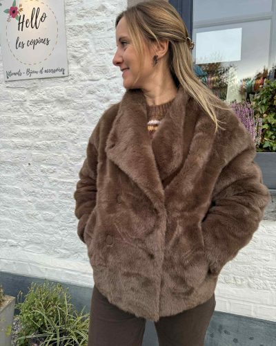 Manteau fourrure choco
