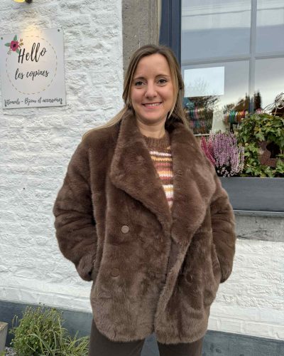 Manteau fourrure choco