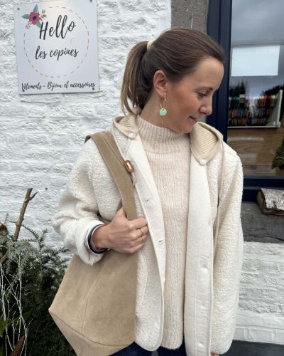 Veste mouton à capuche