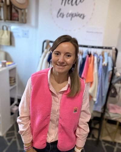 Gilet mouton rose vintage